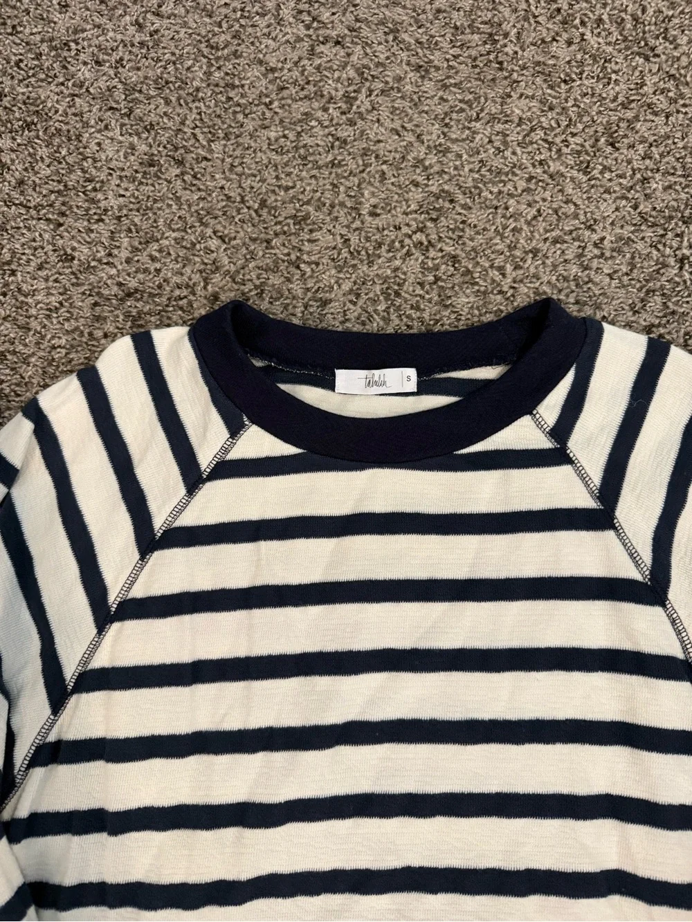 TALULAH Navy & Cream Striped Sweatshirt and Pant Set